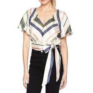 Parker claire striped crop top multi color